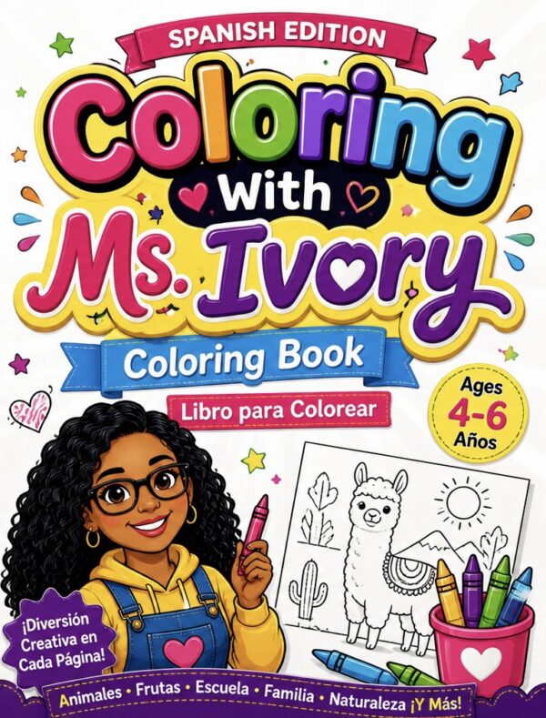 Coloring With Ms.Ivory ( Spanish Edition)