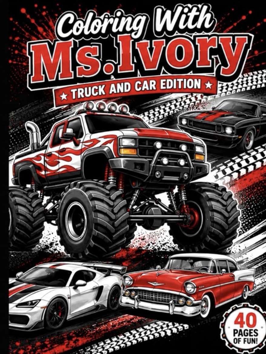 Coloring With Ms.Ivory Truck and Car Edition